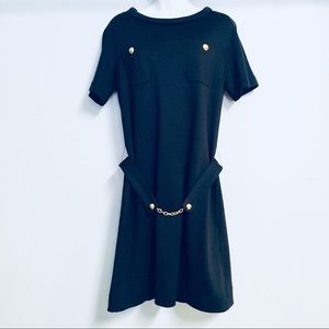 Tory Burch Navy Short Sleeve Wool Blend Dress